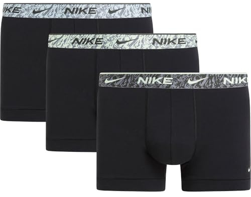 Nike Trunk 3pk Men's Underpants, Blk - Glac Bl/Brly Vlt/Seq Mrbl Wb, L