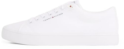 Tommy Hilfiger TH Hi Vulc Low Core Canvas Fm0fm05396, Sneaker Uomo, Bianco, 46 EU