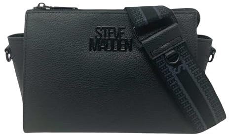 Steve Madden Damen Blexi Web Crossbody Bag, Schwarz/Schwarz, Einheitsgröße