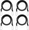 1M Long Bungee Cords with Carabiner Clips, 4 PCS Heavy Duty Carabiner Bungee Cord, Elastic Bungee Straps with Carabiner Hooks, Durable Black Straps for Camping, Tarps, Bike Rack, Tent Car, Roof Rack