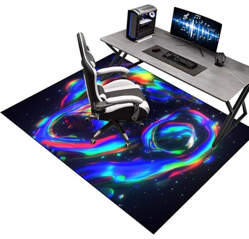 KQIEJUY Alfombra Silla Escritorio 90 x 100 cm, Alfombra Gamer, Alfombra Silla Gaming, Protector Suelo Silla Ruedas, Alfombrilla para Silla de Oficina Gaming, Alfombra para protección de Suelos Duros
