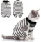 ASENKU Katzenbody nach OP,Katze Kleidung,Katzenbody Nach Op Kastration Leckschutz Postoperative Kleidung Suit für Bauchwunden oder Hautkrankheiten-S-Koralle,Katze Halskrause Alternative, Schwarz,XS