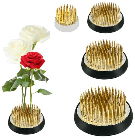 Dafencar Steckigel, 4 Stück Blumenigel, Kenzan, Blumensteckigel, Runder Ikebana, Edelstahl Kenzan Ikebana, für Floristen, Büros und Teestuben(23mm/34mm/40mm/50mm)
