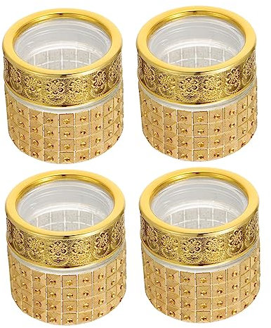 FRCOLOR 4 Pièces bouteille vin boire rechargeable pour biberon boite rangement boite de rangement boite pilule pots de stockage de haute qualité 10g de pots vides Un verre Golden