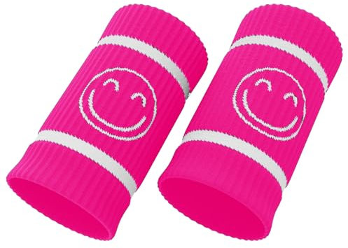 HappyTraining Crossfit-Handgelenkbandagen, Schweißbänder, kompressive Wristbands, Stoffbandagen für Crossfit, Gym, Paddel, Tennis, Laufen, verbessert Griffigkeit und Komfort (Neonrosa)