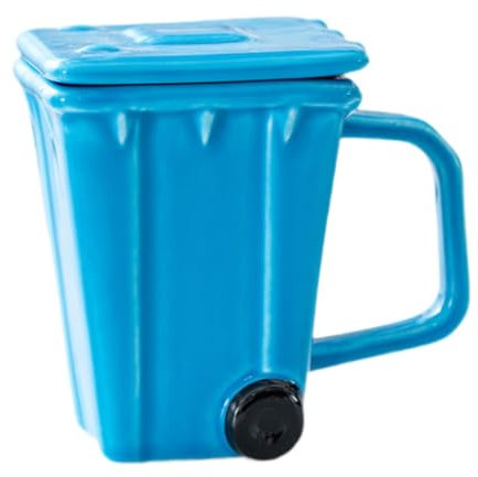 MagiDeal Coffee Cup Trash Bin Cup Drinkware Reusable Creative Juice Milk Mug Wheelie Bin Mug Recycling Bin Cup for Juice Iced Coffee, Blue