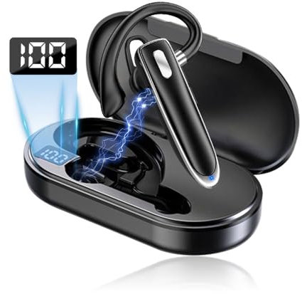 Sungive Auricular Bluetooth 5.3 Mono (Izq. o Der.)–Inalámbrico In-Ear con Cancelación de Ruido CVC,Micrófono HD,Ultraligero y Cómodo,Compatible con iOS/Android,hasta 20 h de Autonomía.(Negro)