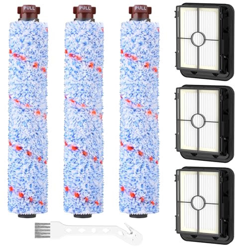 Accessoires pour aspirateur sec et humide Bissell CrossWave 3 en 1 C3 Pro 3555N, 3 brosses multi-surfaces 1868 + 3 filtres 1866 pour aspirateur Bissell CrossWave 17132 2225N 2582N 25821 2519