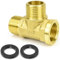 FLEXNOVA Raccord en T 1/2 en laiton avec filetage - Raccord en T G1/2 (Ø20 mm) DN15 - Pour raccordement à l'eau, distributeur d'eau potable - Convient pour sanitaire, salle de bain, climatisation