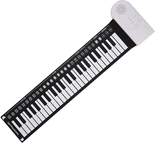 Cosiki Tragbares Tastatur Klavier, Rollen Sie Tastaturklavier mit 16 Eingebauten Tönen Elektrische Klavier -Tastatur 49 Tasten Tragbarer Falten USB -Wiederaufladungsanlagen für Anfänger