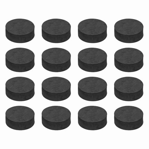 QUARKZMAN 16 Pcs Pieds D'Isolation pour Enceintes Unilatéraux, 40mmx15mm Semelles Anti-Dérapantes en Mousse Absorption des Chocs Base pour Support D'Amplificateur Tapis, Noir