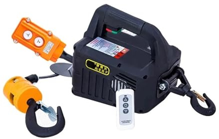 Grue électrique télécommandée à câble métallique, 500kg, palan à coque en aluminium, petite grue d'intérieur domestique(Remote control,200 Kg 19m)