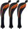 Andux Golf Hybrid Schlägerhaube mit langem Hals Nummernanhänger 3er-Pack CTMT-01 Orange
