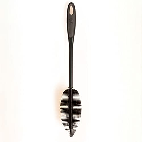Kochblume Flaschenbürste 36cm | Premium-Silikon & BPA frei| Hitzbeständig | Spülmaschinenfest | Für Trinkflaschen, Thermoskannen & Gläser | Farbe: anthrazit