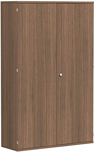 Geramöbel Flügeltürenschrank, 4 Dekor-Einlegeböden, abschließbar, 1200x425x1920, Nussbaum/Nussbaum