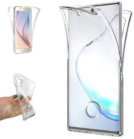REY Transparent Silikonhülle TPU für Samsung Galaxy NOTE10+ - Note 10 Plus, Handyhülle Premium Kratzfest TPU 360 Grad Full Body