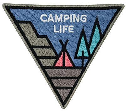 Finally Home Adventure Collection: Camping Life Zelt und Bäume Patch zum Aufbügeln | Outdoor, Wandern Berge Patches, Bügelflicken, Flicken, Aufnäher auch geeignet für Rucksäcke