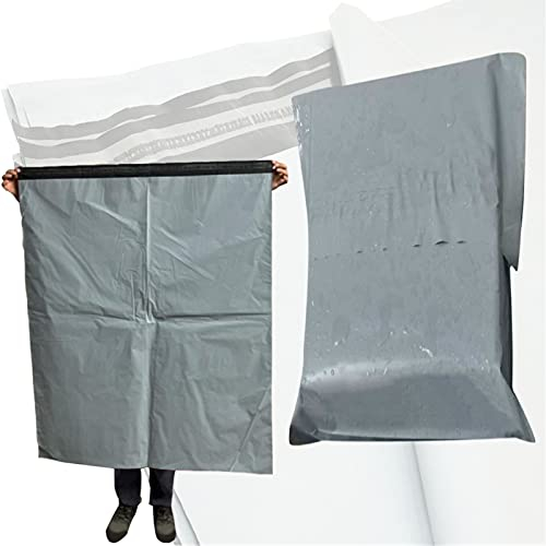 5 extra große graue Versandtaschen aus Polyethylen, selbstklebend, 110,5 x 118,1 cm, große Kunststoff-Umschläge, 100 % recycelbar, starke Verpackungsbeutel