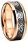 PAMTIER Orange Keltisches Titan Hartmetall Ring 8mm Herren Hochzeitsband Poliert Komfort Passform Größe 62 (19.7)