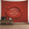 Banemi Wandteppich Aesthetic Vintage, Hippy Wandteppich Rot Weihnachtsstil und Buchstaben Polyester Tapisserie Wanddeko für Schlafzimmer 260x240CM