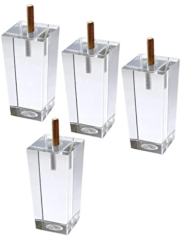 Moderner Stil MöbelFüße Transparent Acryl MöbelBeine Ersatz Füße Sofa Schrank für Bücherregal Tisch Schrank Kaffee Tee Barhocker Stuhl Füße 4 Stück (20cm)