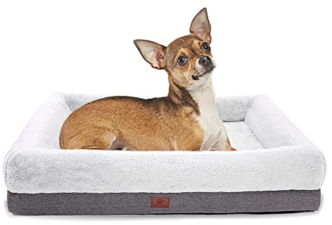 Orthopädische Hundebetten für große Hunde, wasserdichtes Hundebett, Nackenrolle, Hundesofabett mit abnehmbarem, waschbarem Bezug und rutschfester Unterseite, Eierschaumstoff, große Hundesofa zum