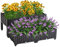 Mingone 4X Blumenkasten Rattan Optik Blumentopf aus Kunststoff Blumenkasten Balkonkasten mit Wasserspeicher Pflanzkasten für Balkon Garten Terrasse,40x40(Schwarz)