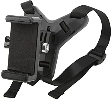 Motorradhelm Frontkinnhalterung, Helmkinnriemenhalterung, Motorradhelm-Kinnhalterung, mit Handyclip für Sportkameras(Schwarz)