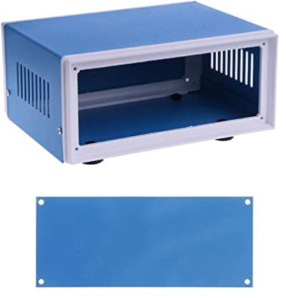 Caja de conexiones azul Rectángulo de metal Proyecto electrónico para caja Caja de bricolaje Caja de alimentación Caja eléctrica resistente a la corrosión diy