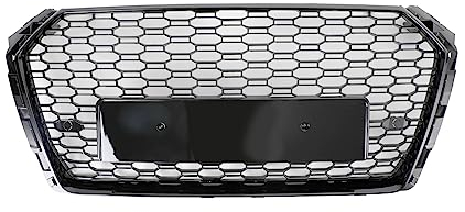 Topteng RS4-Style Sechskant-Wabengitter-Grill passend für Audi A4/S4 B9 2017-2019, Schwarz