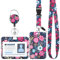 Porte Badge Tour de Cou avec 2 Pcs Porte-cartes, Porte Badge Enrouleur Cordon Tour de Cou avec Fermoir Mousqueton Pivotant pour Carte de Bus, Carte Bancaire, Carte d'Identité, Clé