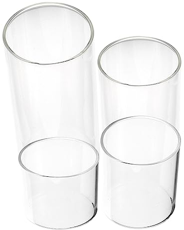 Alipis 4 Pz tazza di di vetro paralumi per candele per uso domestico porta candele votive bicchiere vaso copricandela in vetro chiare tonalità di per uso domestico nozze