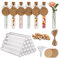 OFFCUP Reagenzgläser Set, 20 Stück Kunststoff Reagenzglas mit Korken 16*100mm Transparent Reagenzgläser für Blumen Reagenzglas mit Kraftpapieranhänger, Hanfseil und Trichter, für Bonbons, Blumen, DIY