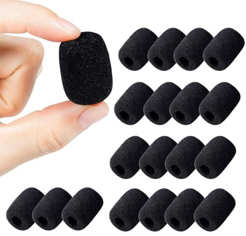NTRUXZP Spugna Microfono, 20 Pezzi Spugna Microfon Protezione in Gommapiuma per Microfono Cuffie, Copertura in Spugna per Microfono Lavalier per Aula, Sala Conferenze