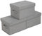 ENUMAIL Collapsible Storage Box with Lid, Fabric Cloth Wardrobe Organizer Bins, Cube Baskets for Organizing Home, Office and Closet, Grey, 3 Pack, 33x23x18cm