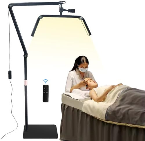 Aredwhiterui Dimmable Lash Light for Eyelash Extensions, 26 Esthetician Light with Phone Holder & Remote Control, Adjustable Floor LED Lamps for Makeup, Photography, Video Recording,Black