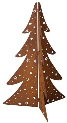 Boltze 2051518 Weihnachtsbaum mit Sternen, Eisen, Braun 89 cm