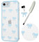 Knoowcase Case for iPhone SE 2022/8, iPhone SE 2020/7, Cute Bowknot Pattern Clear Soft TPU Shockproof Case for Women Girls, Slim Fit Silicone Bumper Shell Drop-Protection Transparent Cover,Blue