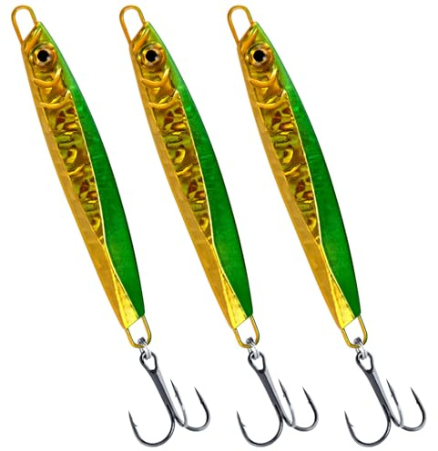 Dr.Fish Saltwater Fishing Jigs Jigging Spoon Lures Assorted Laser Color Surf Lures for Offshore Trolling Mackerel Bass Pollock Long Cast