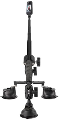 YUYUEMI Kfz-Halterung mit Saugnapf für Insta360 ONE RS/X2/R/X/X3/X4/X5 mit 45–200 cm Verlängerung, Selfie-Stick, Auto-Stativ, Saugnapfhalterung für DJI Action-Kamera