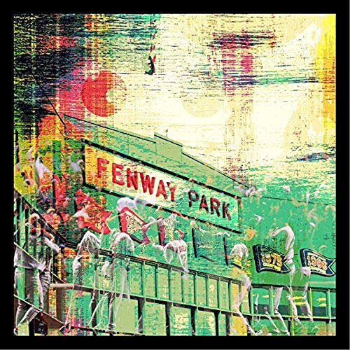 Buyartforless FRAMED Fenway Park by Brandi Fitzgerald 18x18 Art Print Poster Abstract Painting Baseball Famous MLB Stadium MADE IN The USA! COMES READY to Hang!