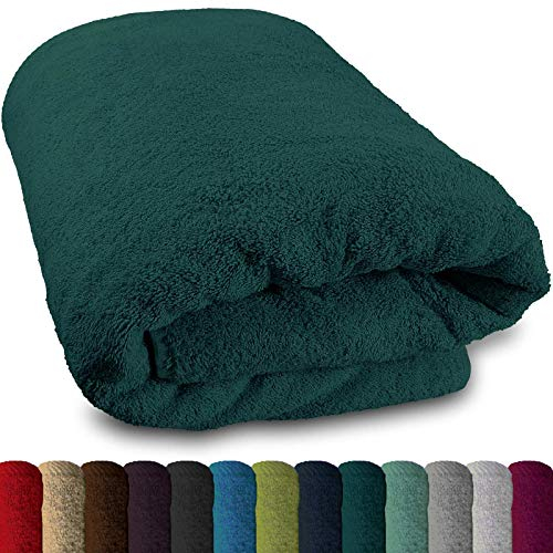 Lanudo® Pure Luxus Line XXL Saunahandtuch mit Bordüre 80x200-100% Baumwolle Frottee Handtücher Petrol Blau - Badetuch Badehandtuch Strandtuch groß - Saunatuch Damen Herren Badetücher Sauna Handtuch