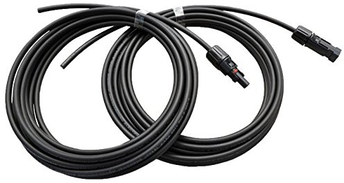 NUZAMAS Pair of 5m 4.0mm Single Core Extension Cables with connectors for solar panels and solar power systems 5 meters (16 feet) cable with Plug