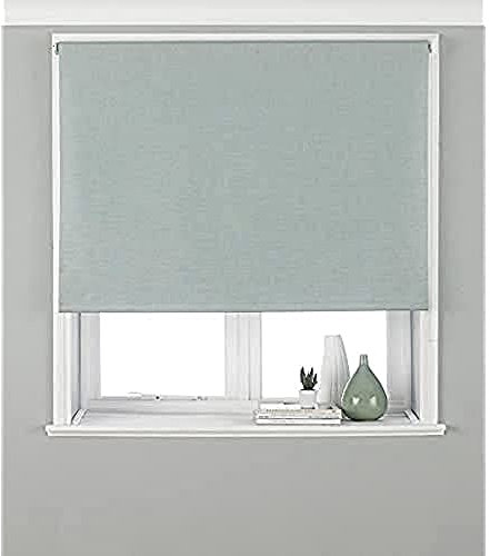 Riva Home Eclipse Blackout Roller Blind, Polyester, Duck Egg, 61 X 162cm