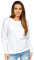 BOLF Damen Sweatshirt Pullover ohne Kapuze Basic Langarmshirt Top Baumwollmischung Pulli Rundhals-Ausschnitt Sweater Farbvarianten Sportlich Fitness J.Style W01 Weiß XL [A1A]