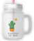 Mr. & Mrs. Panda Trinkglas Mason Jar Kaktus Sonne - Geschenk, Satiniertes Glas, Strohhalm Glas, Liebe Kaktusliebe, Sommerglas, Scheidung, Kakteen,