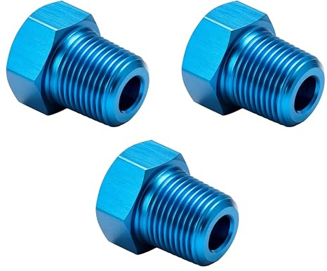 PrecisionGeek - 1/8 NPT Hex SOCKET BLANKING PLUG BUNG BLOCKER Male Fuel Oil Adapter - BLUE - Set of 3 pcs