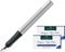 Faber-Castell Füller Grip 2011 M silber matt + 2x Großraum Tintenpatronen (= 10 Stück)