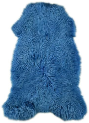 LAMMFELL BLAU 100 x 50 cm ECHTES SCHAFFELL ÖKOLOGISCHE GERBUNG VON KUHFELLE online