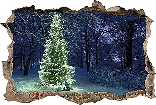 Adhesivo de pared 3D, árbol de Navidad,tridimensional,autoadhesivo,lavable,fácil de poner y quitar 53x80cm